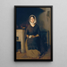 a seated woman in a peasant kitchen - Johann Baptist Reiter — framed artwork on a wall