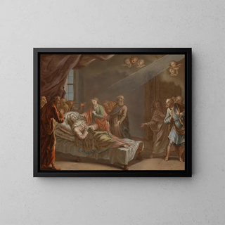 the Death of the Virgin - Johann Baptist Schmon — framed artwork on a wall