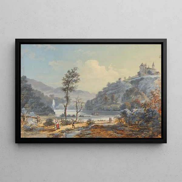 View of Birseck Castle - Johann Baptist Stuntz — framed artwork on a wall