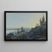 View of the castle of Schlossberg and Lake Biel - Johann Baptist Stuntz — framed artwork on a wall