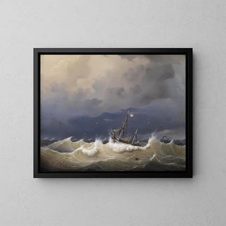 Marine Painting - Johann Baptist Weiss — framed artwork on a wall