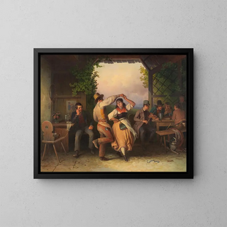 Couple dansant - Johann Baptist Wengler — framed artwork on a wall