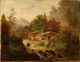 Mountain Landscape Painting - Johann Baptist Zeller — artwork view