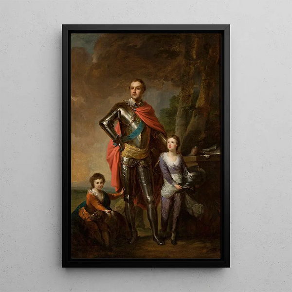 Franciszek Ksawery Branicki with his sons Aleksander and Władysław - Johann Baptist von Lampi the Elder — framed artwork on a wall