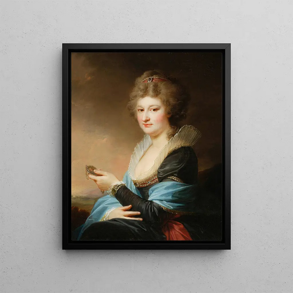 Portrait painting of Józefa née Radziwiłł 1762-before 1816 - Johann Baptist von Lampi the Elder — framed artwork on a wall