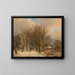 Winter landscape painting with horse and cart - Johann Bernhard Klombeck — framed artwork on a wall