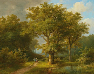 Landscape with a Couple of Farmers Returning Home - Johann Bernhard Klombeck — artwork view