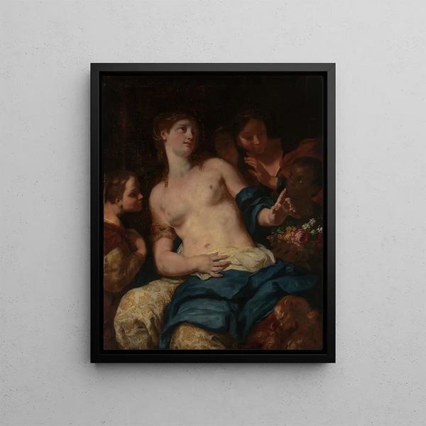 Cleopatra - Johann Carl Loth — framed artwork on a wall