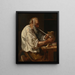 Old peasant lighting a pipe - Johann Carl Loth — framed artwork on a wall