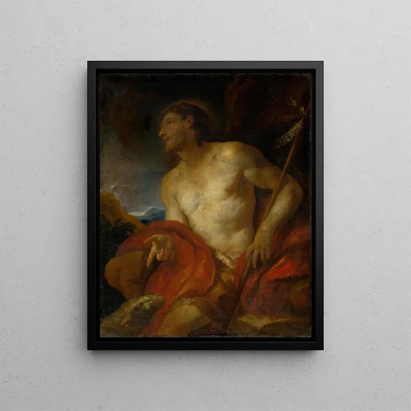 Saint John the Baptist - Johann Carl Loth — framed artwork on a wall
