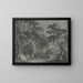 Forest Exit with Two Hikers Resting Under Coats - Johann Caspar Zehender — framed artwork on a wall