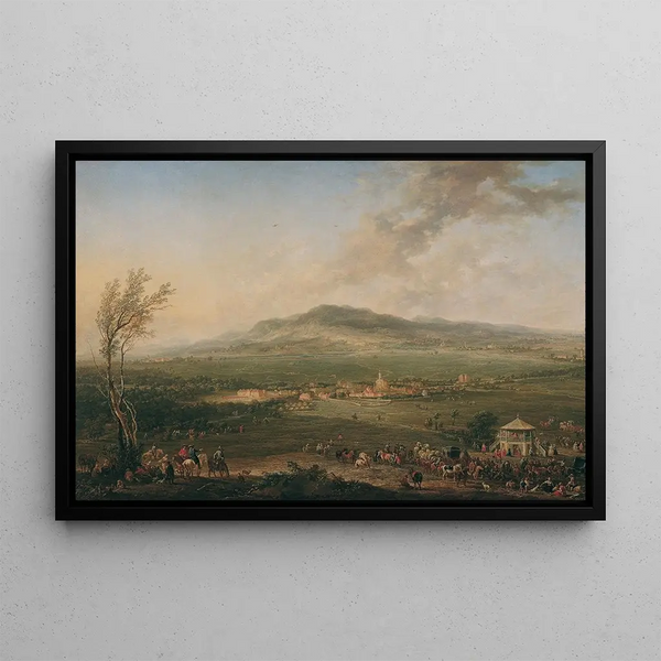 Laxenbourg painting from the hunting lodge on the Hanau prairie towards Mödling - Johann Christian Brand — framed artwork on a wall