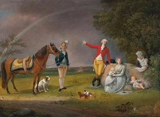 Portrait of Prince Alexander Mikhailovich Belosselski and his family in a landscape - Johann Christian Klengel — artwork view