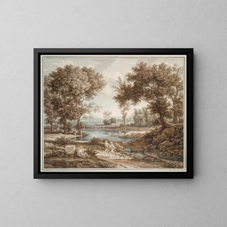 Heroic Landscape Painting - Johann Christian Reinhart — framed artwork on a wall