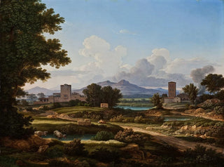 Roman Camp Scene Painting Torre del Quinto - Johann Christian Reinhart — artwork view
