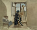 The painter Johann Adam Klein at his easel in his studio at the Palais Chotek in Vienna - Johann Christoph Erhard — artwork view