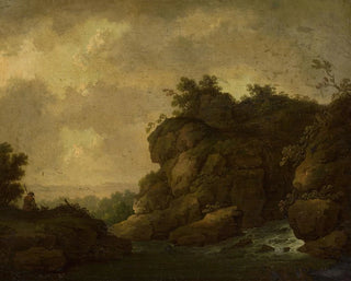 Romantic landscape painting with a shepherd - Johann Christoph von Bemmel — artwork view