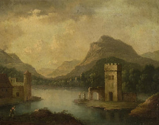 Romantic landscape painting with architecture - Johann Christoph von Bemmel — artwork view
