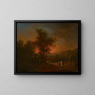En route to Emmaus - Johann Conrad Seekatz — framed artwork on a wall