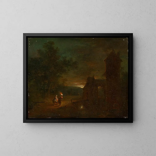 The Flight into Egypt - Johann Conrad Seekatz — framed artwork on a wall