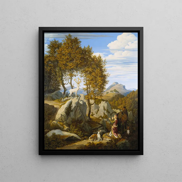 Saint Hubert - Johann David Passavant — framed artwork on a wall
