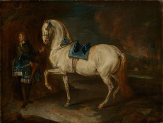 Master of stables with a gray horse - Johann Elias Ridinger — artwork view