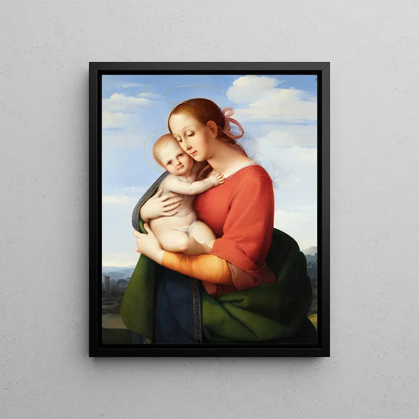 Virgin and Child - Johann Evangelist Scheffer von Leonhardshoff — framed artwork on a wall