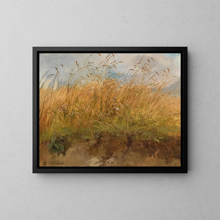 At the edge of the prairie - Johann Fischbach — framed artwork on a wall