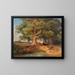Landscape painting with cows and shepherds - Johann Fischbach — framed artwork on a wall