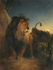 a couple of lions by a full moon night - Johann Fischbach — artwork view