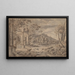 Ancient Ruins along a Mountainous Coast - Johann Franz Ermels — framed artwork on a wall
