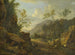 Landscape painting of rocky terrain in evening light - Johann Franz Ermels — artwork view