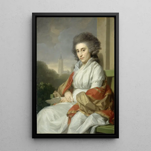 Portrait of Cornelia Rijdenius, wife of Johannes Lublink II - Johann Friedrich August Tischbein — framed artwork on a wall