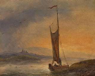 Sailboat at dusk - Johann Friedrich Boeck — artwork view