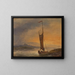 Sailboat at dusk - Johann Friedrich Boeck — framed artwork on a wall