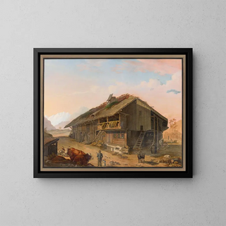 Maison de petits agriculteurs bernoise - Johann Friedrich Maehly — framed artwork on a wall