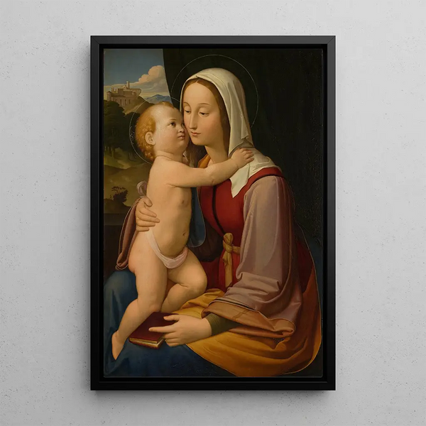 La Vierge et l'Enfant - Johann Friedrich Overbeck — framed artwork on a wall