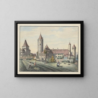 Estavayer - Johann Friedrich Wagner — framed artwork on a wall