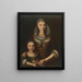 Young woman and child - Johann Georg Koch — framed artwork on a wall
