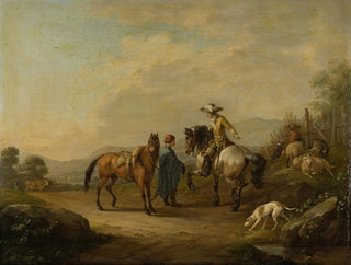 a gentleman on horseback with his groom - Johann Georg Pforr — artwork view