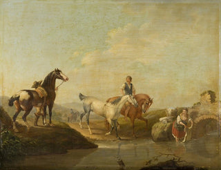 a Married Man Leading Two Horses to Water - Johann Georg Pforr — artwork view