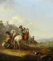 Hunting hare with the falconer - Johann Georg Pforr — artwork view