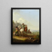 Hunting hare with the falconer - Johann Georg Pforr — framed artwork on a wall