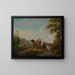 Horses at the watering trough - Johann Georg Pforr — framed artwork on a wall