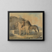 Cavalier with Two Horses at the Well - Johann Georg Pforr — framed artwork on a wall