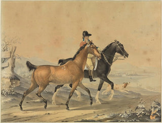 Cavalier with Two Horses and a Dog - Johann Georg Pforr — artwork view
