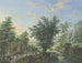 Rich landscape painting with trees, meadows, and villages, on the left in the foreground a hut with a well and numerous figures - Johann Georg Pforr — artwork view