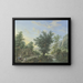 Rich landscape painting with trees, meadows, and villages, on the left in the foreground a hut with a well and numerous figures - Johann Georg Pforr — framed artwork on a wall