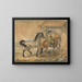 Soldier with 2 horses in front of a stable - Johann Georg Pforr — framed artwork on a wall