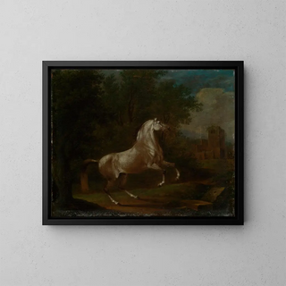 White horse ascending - Johann Georg Pforr — framed artwork on a wall